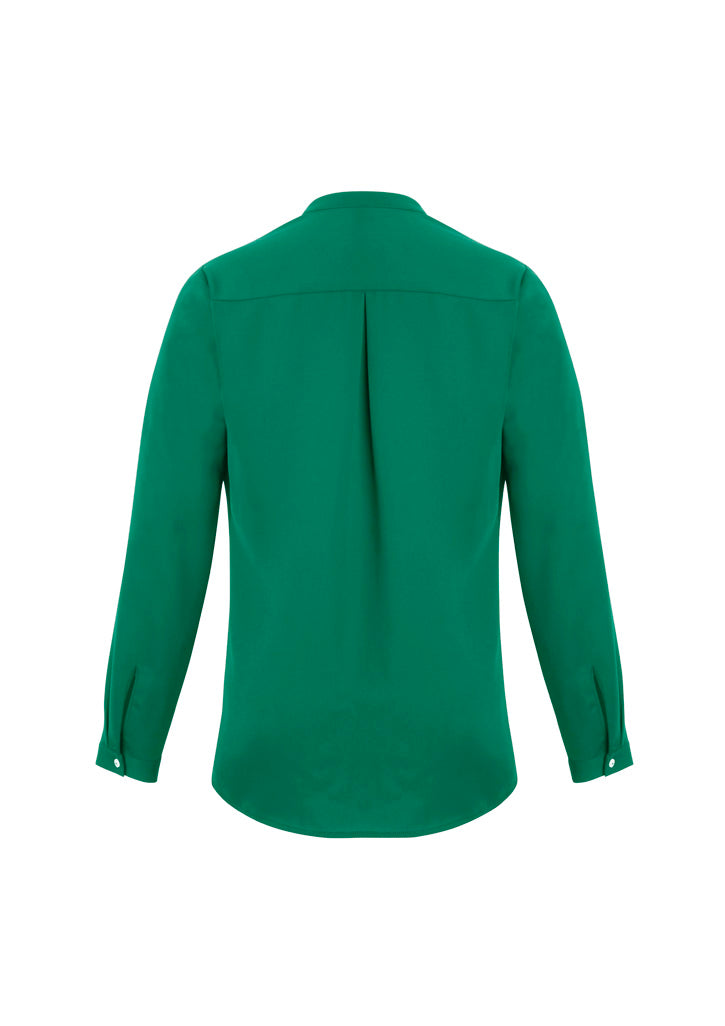 Juliette Womens Long Sleeve Blouse - Lorikeet Green - Back