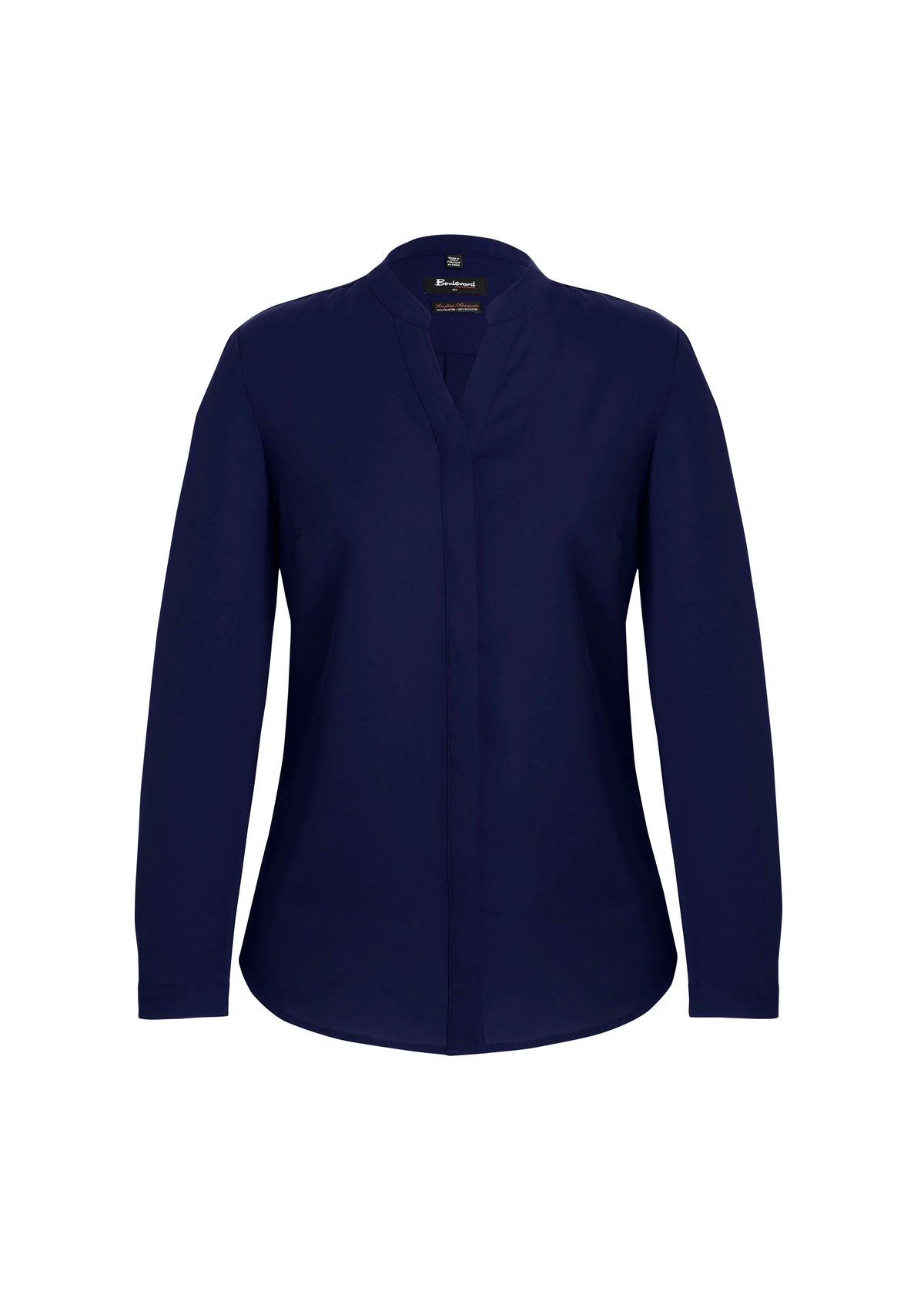Juliette Womens Long Sleeve Blouse - Navy - Front