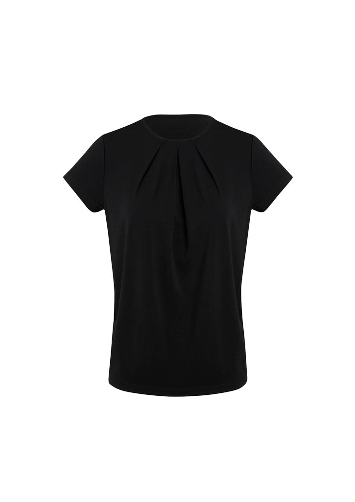 Blaise Womens Short Sleeve Top - Black - Front