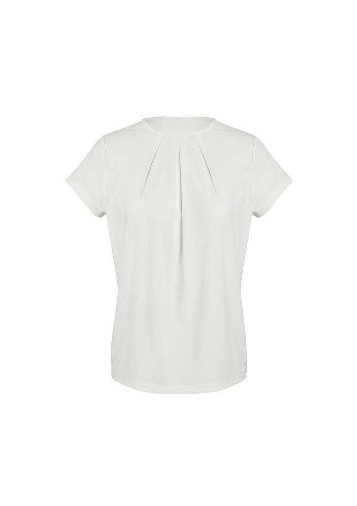 Blaise Womens Short Sleeve Top - Ivory - Front