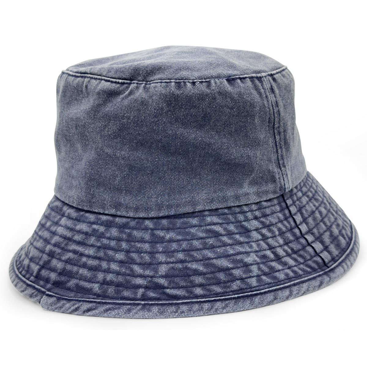 Washed Chino Bucket Hat - Navy - Front