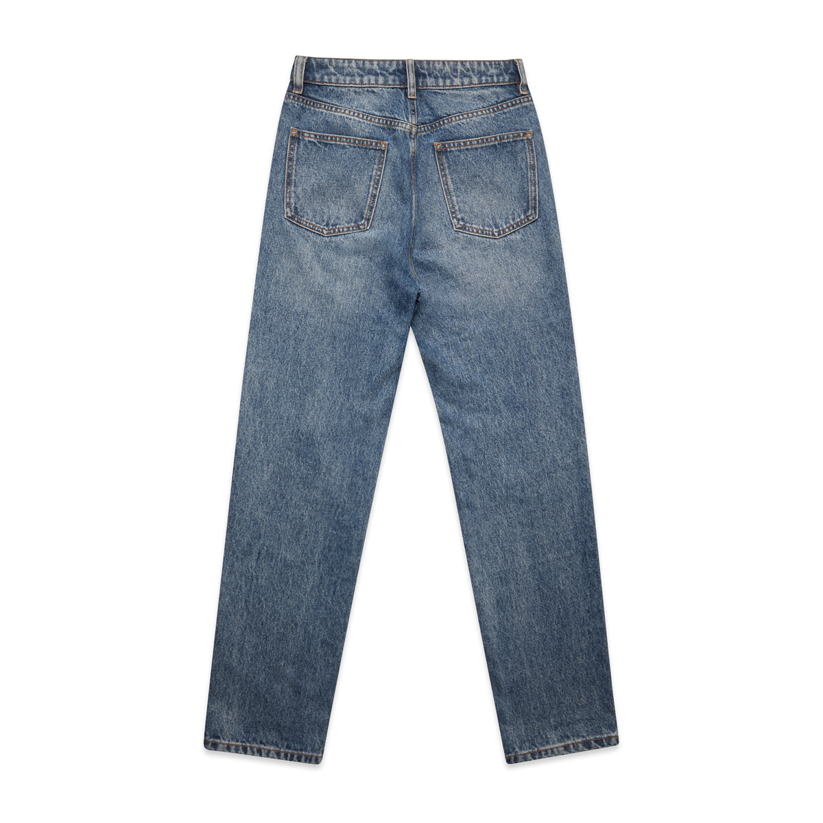 Wo's Straight Jeans 4830 - Washed Blue - Back