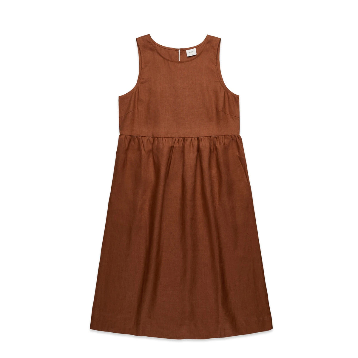 Wo's Linen Dress 4904S - Clay - Front