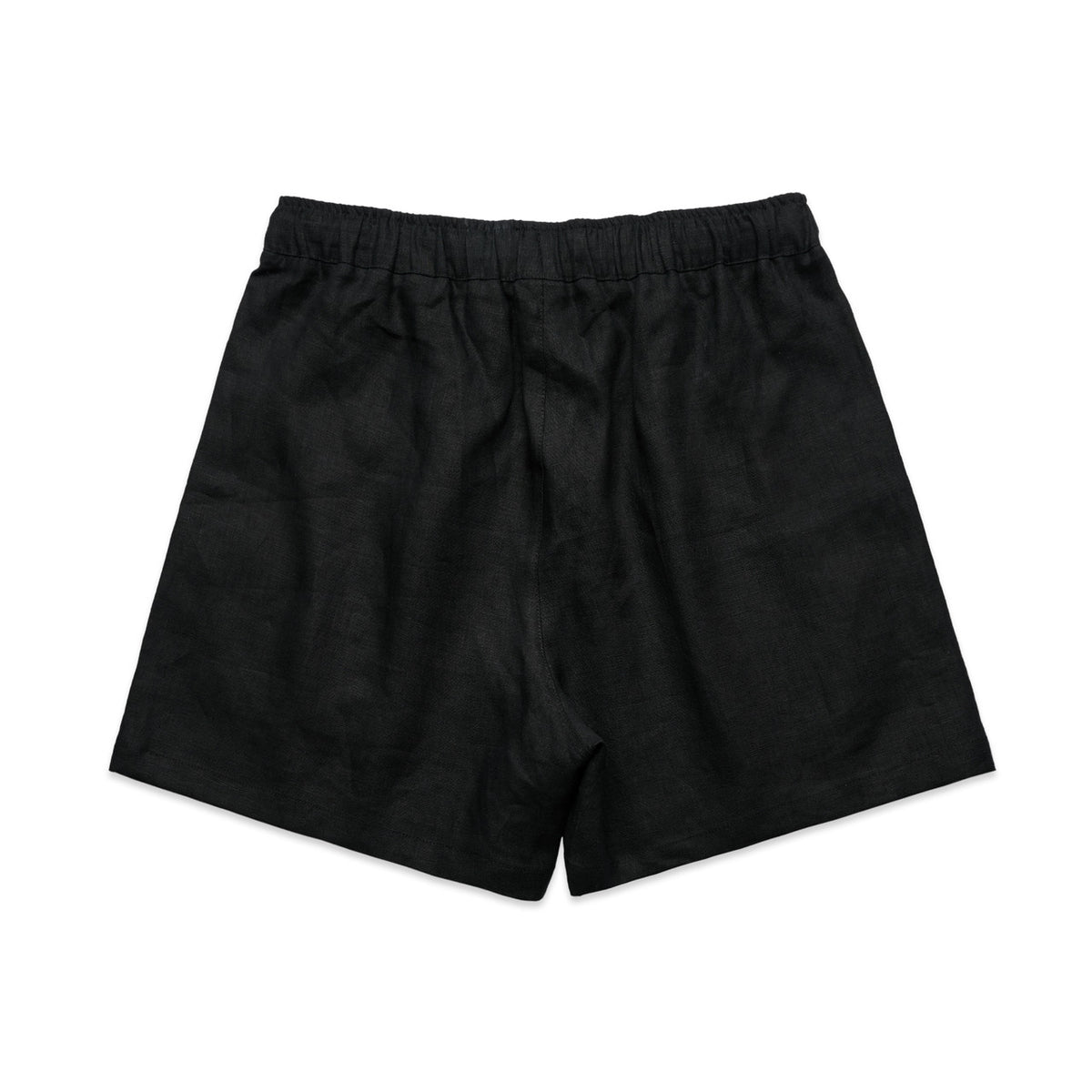 Wo's Linen Shorts 4919S - Black - Back