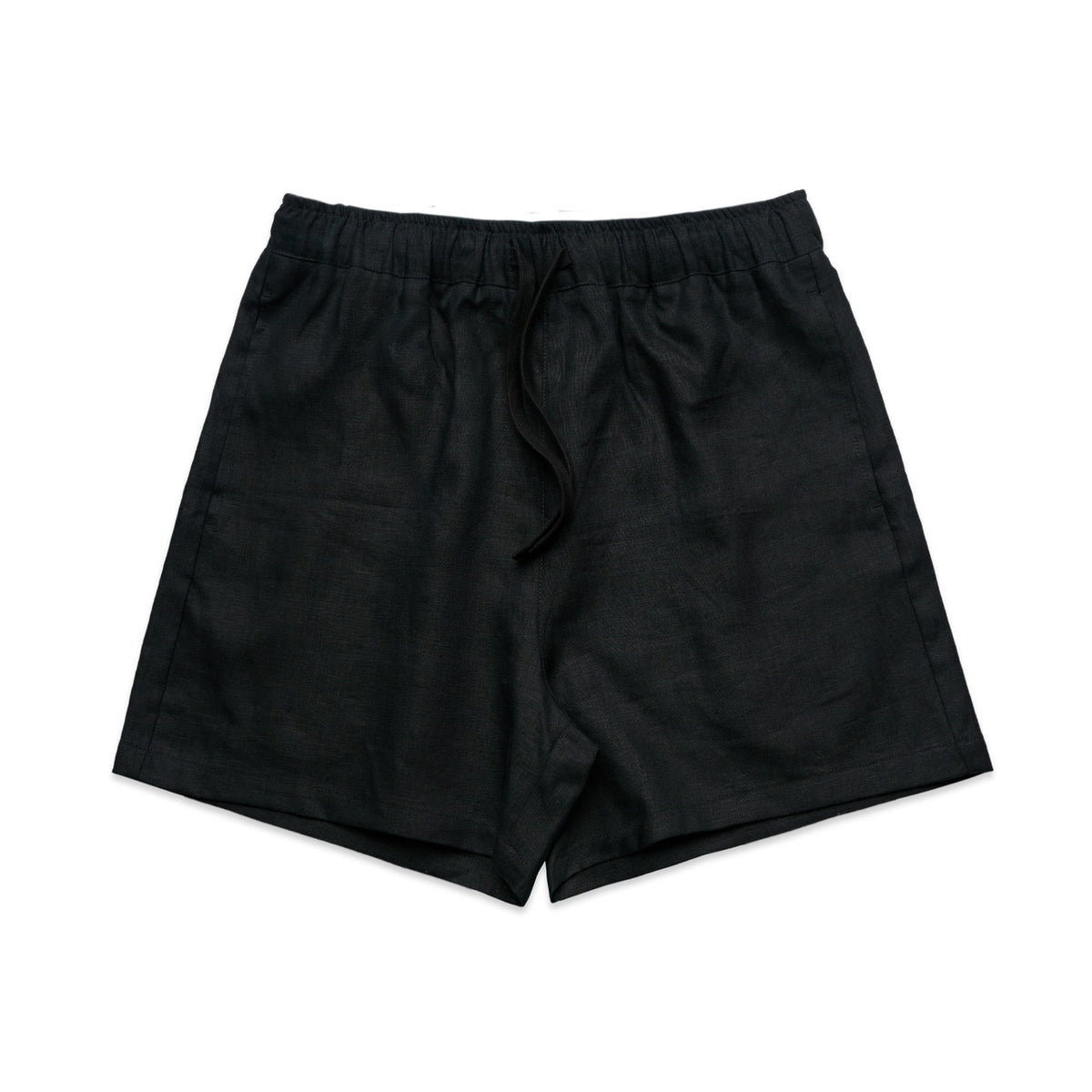 Wo's Linen Shorts 4919S - Black - Front