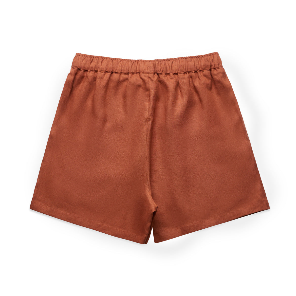 Wo's Linen Shorts 4919S - Clay - Back