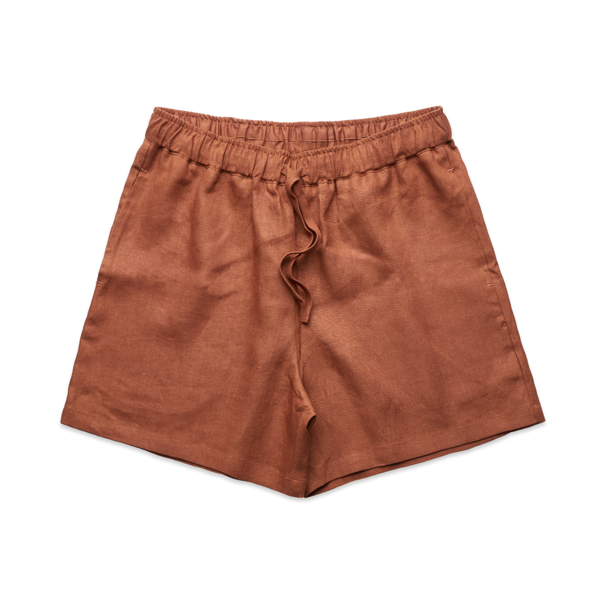 Wo's Linen Shorts 4919S - Clay - Front