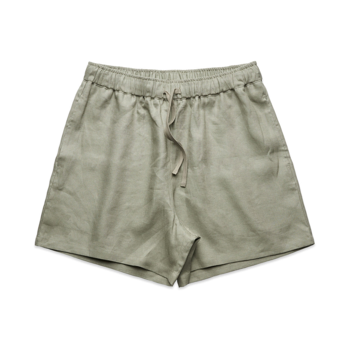 Wo's Linen Shorts 4919S - Eucalyptus - Front