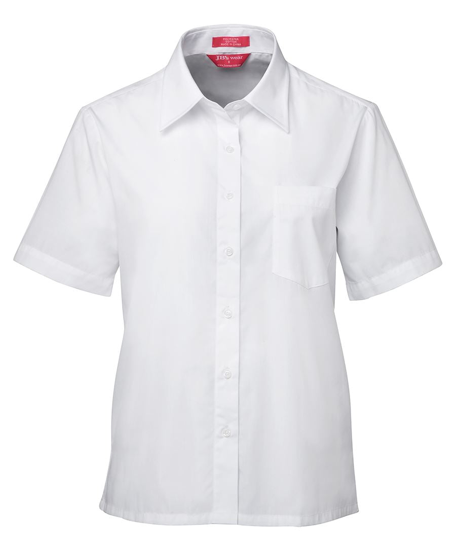 JB's Ladies L/S & S/S Original Poplin Shirt - White - Front