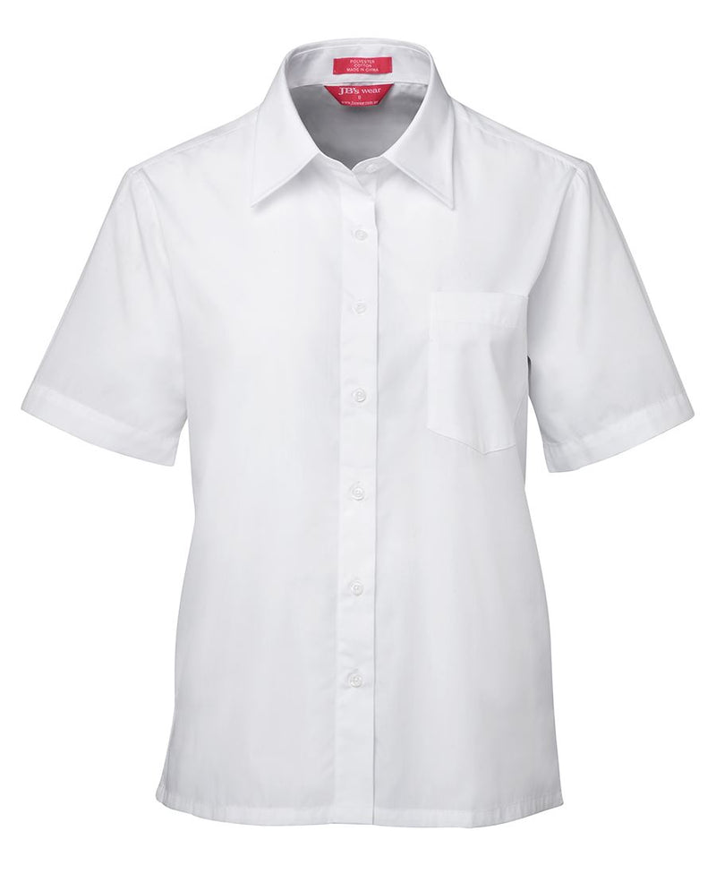JB's Ladies L/S & S/S Original Poplin Shirt - White - Front