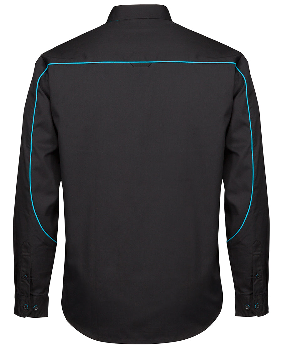 Podium L/S Industry Shirt - Black/Aqua - Back