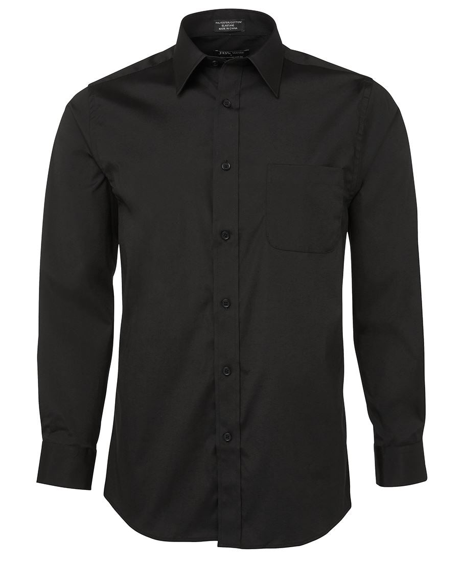 JB's Urban L/S Poplin Shirt - Black - Front