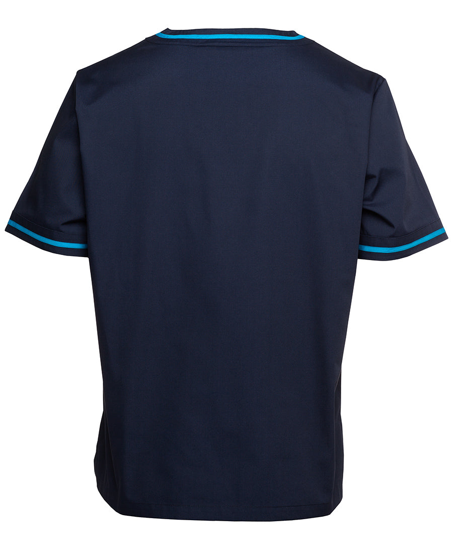 JB's Contrast Scrubs Top - Navy/Aqua - Back