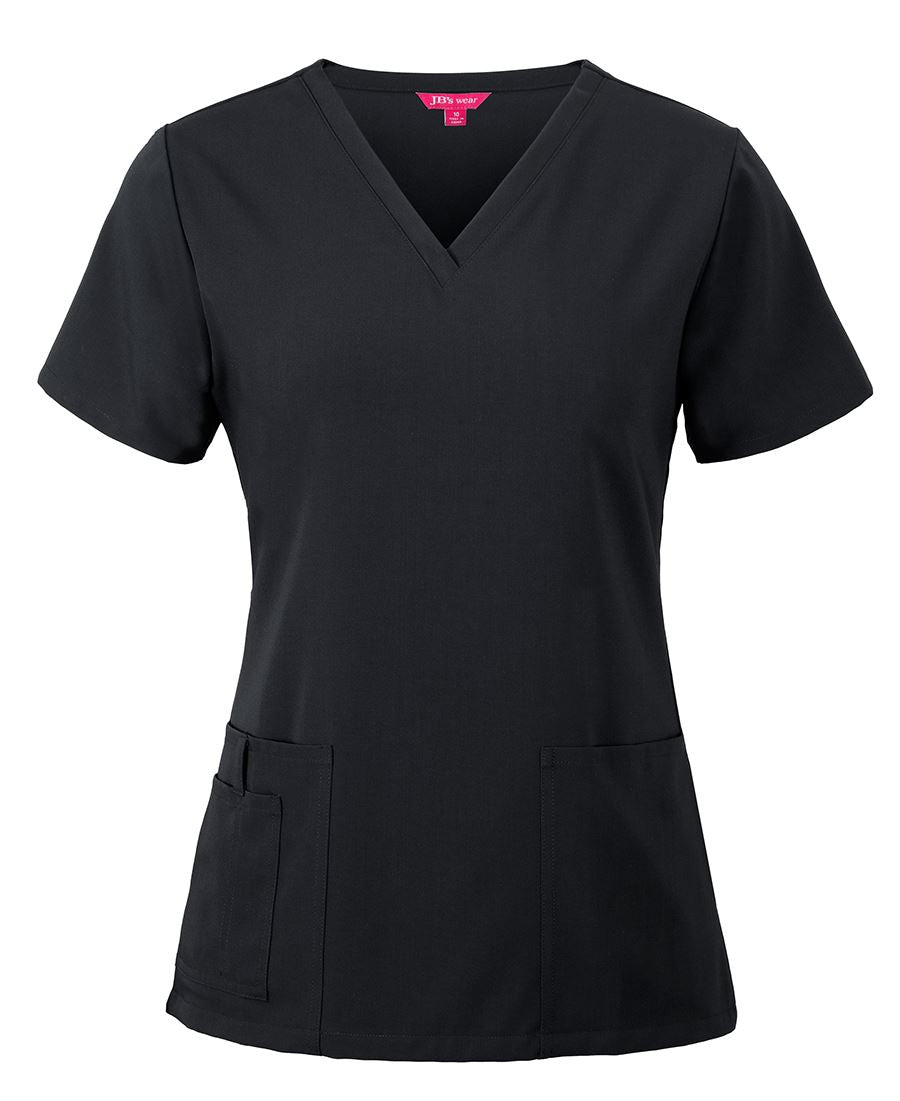 JB's Ladies Nu Scrub Top - Black - Front
