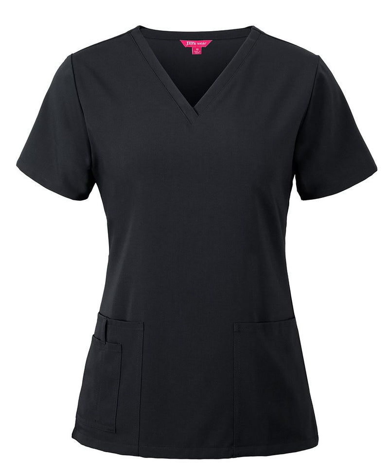 JB's Ladies Nu Scrub Top - Black - Front