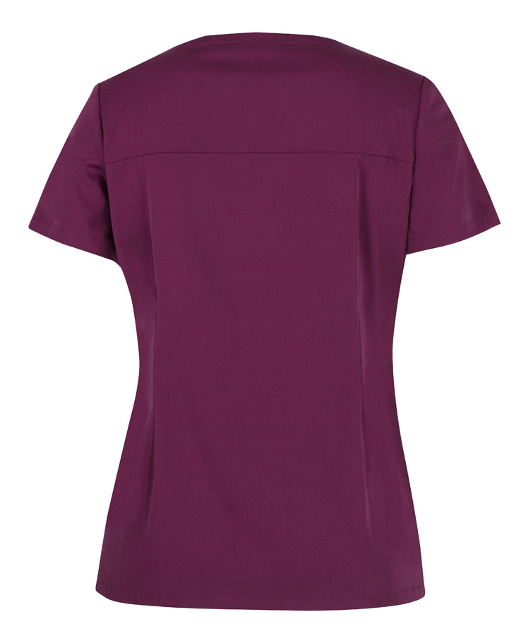 JB's Ladies Nu Scrub Top - Wine - Back