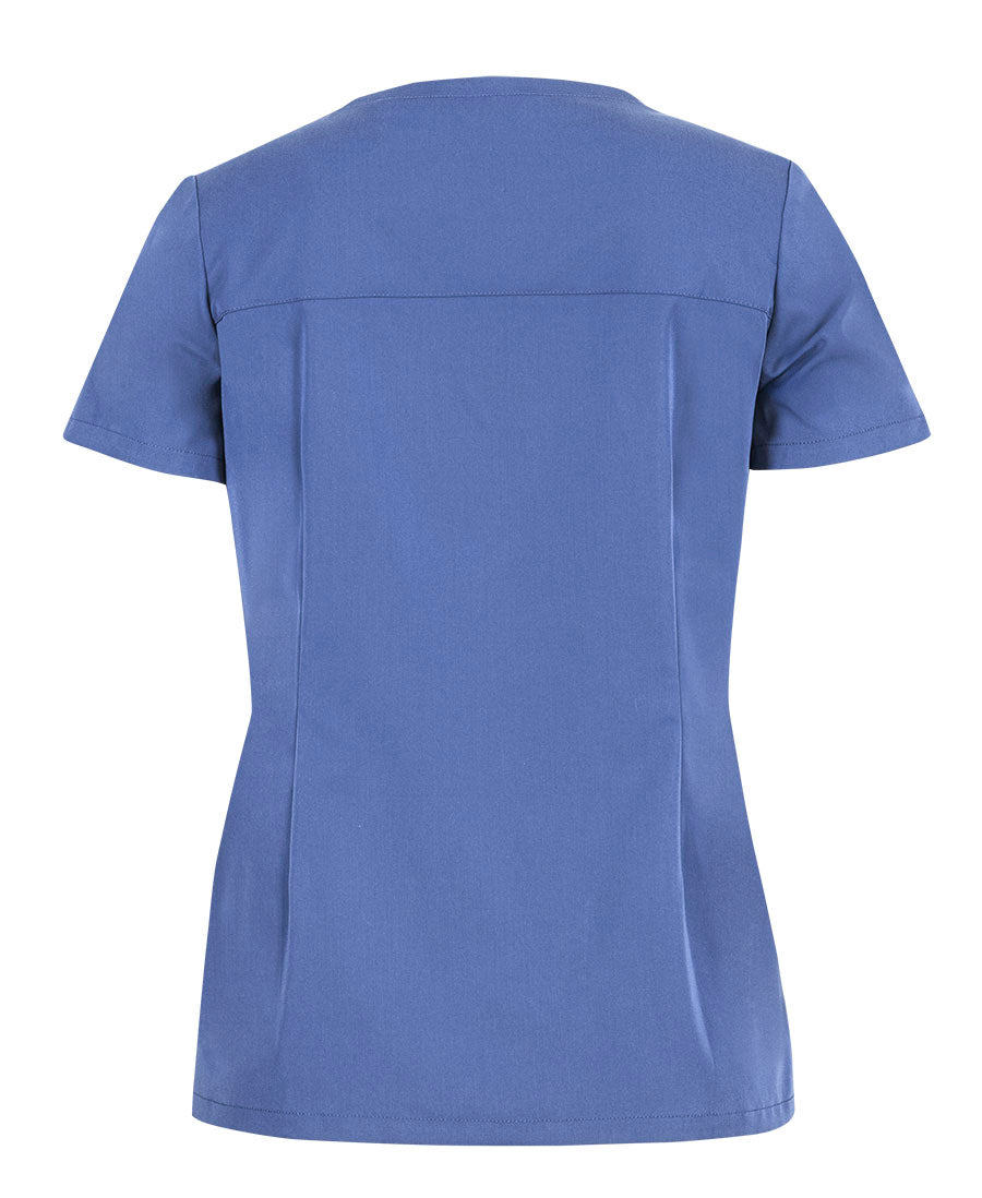 JB's Ladies Nu Scrub Top - Vista Blue - Back