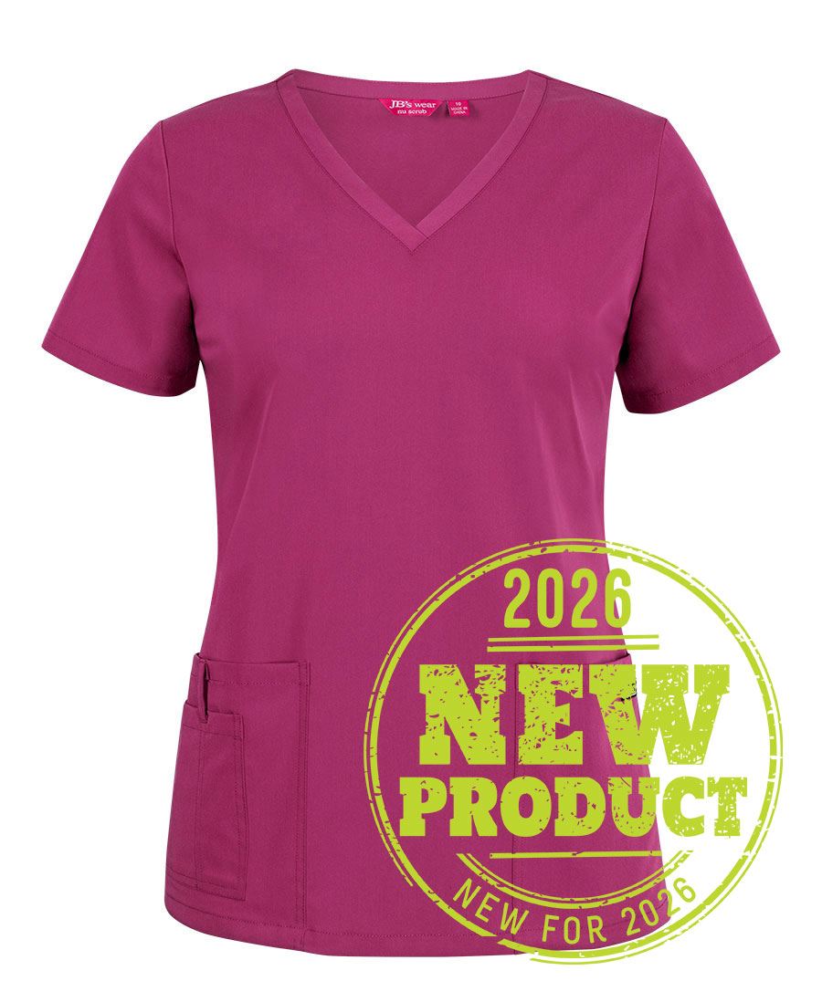 JB's Ladies Nu Scrub Top - Fuchsia - Front