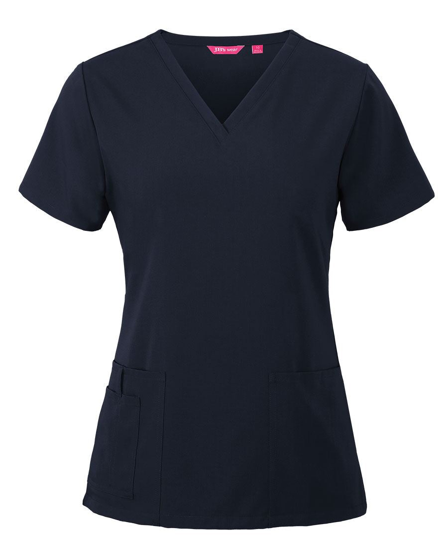 JB's Ladies Nu Scrub Top - Navy - Front