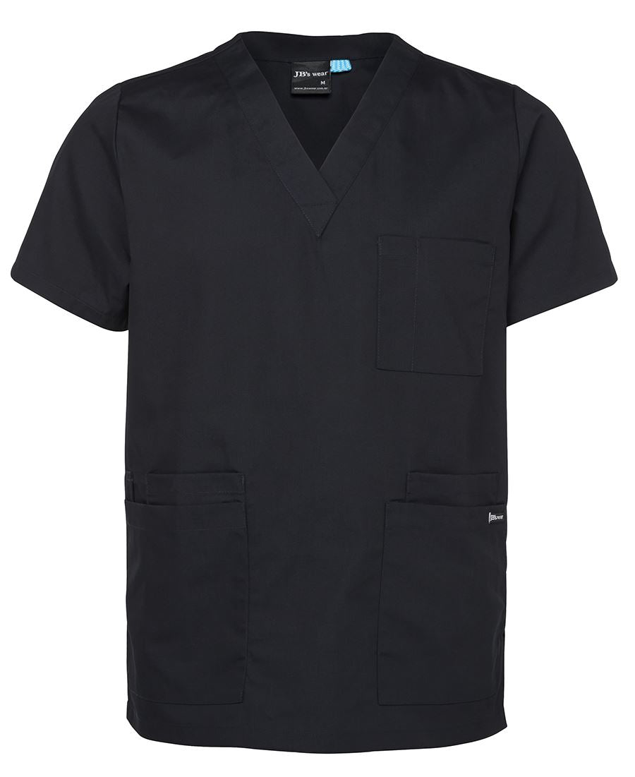 JB's Unisex Scrubs Top - Black - Front