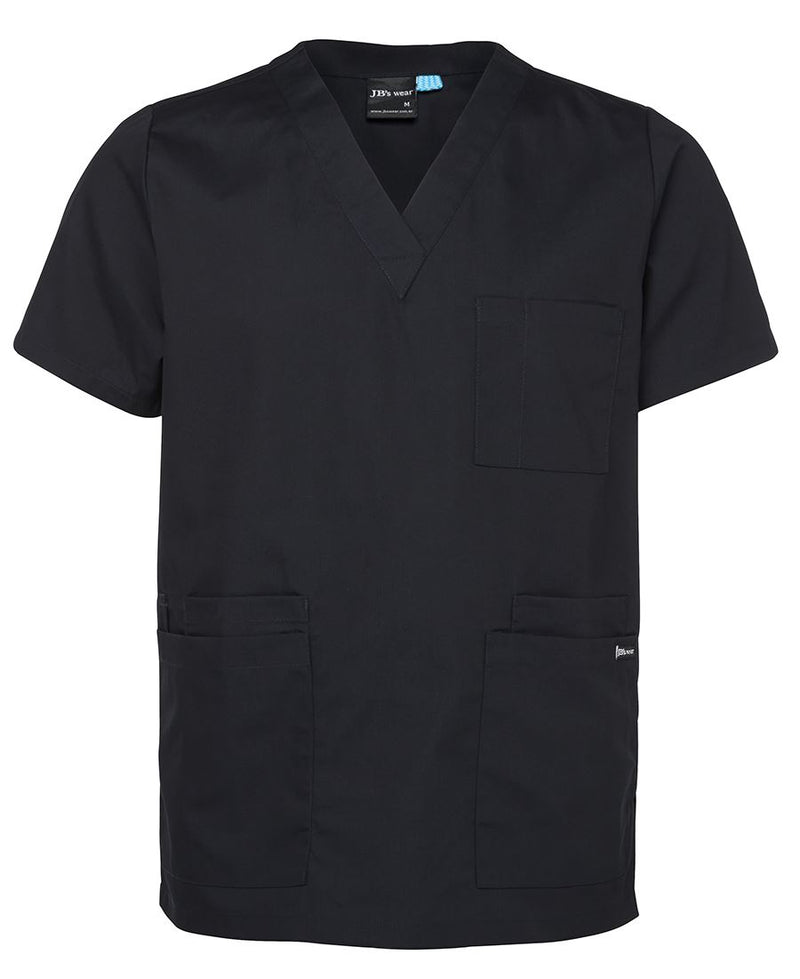 JB's Unisex Scrubs Top - Black - Front