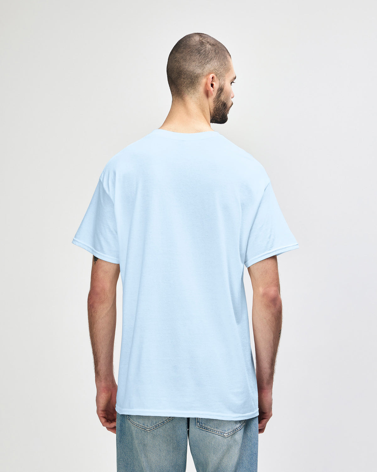 Gildan Heavy Cotton 5000 T-Shirt - Light Blue - Back
