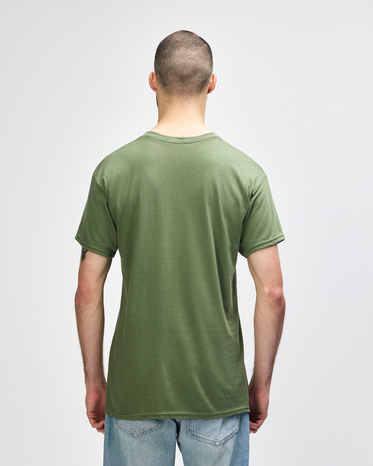 Gildan Heavy Cotton 5000 T-Shirt - Military Green - Back