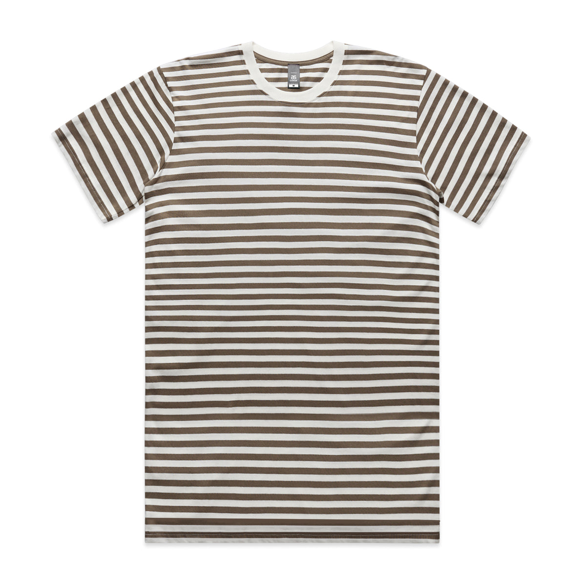 Staple Stripe Tee 5028 - Natural/Walnut - Front