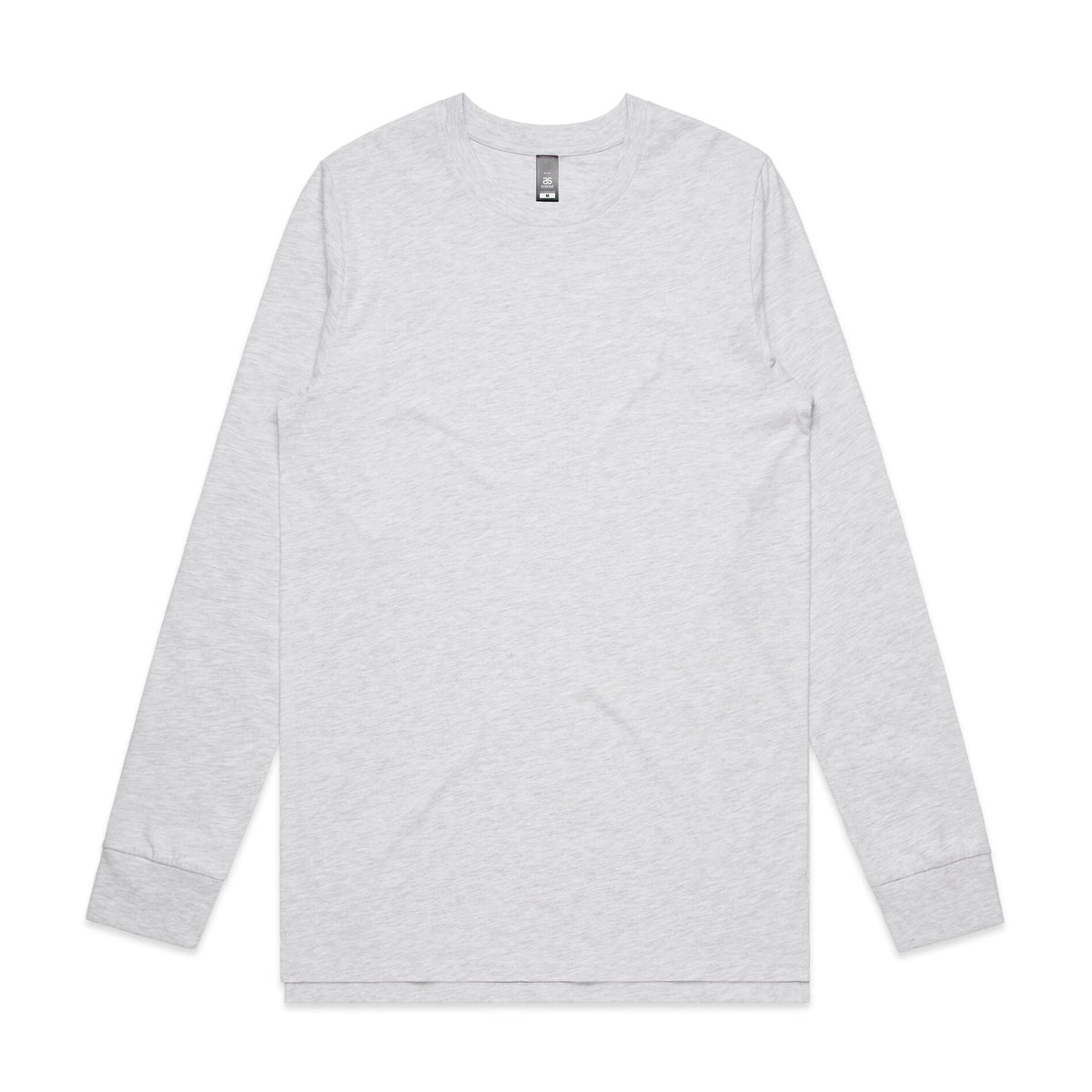 Base L/S Tee 5029S - Ash Heather - Front