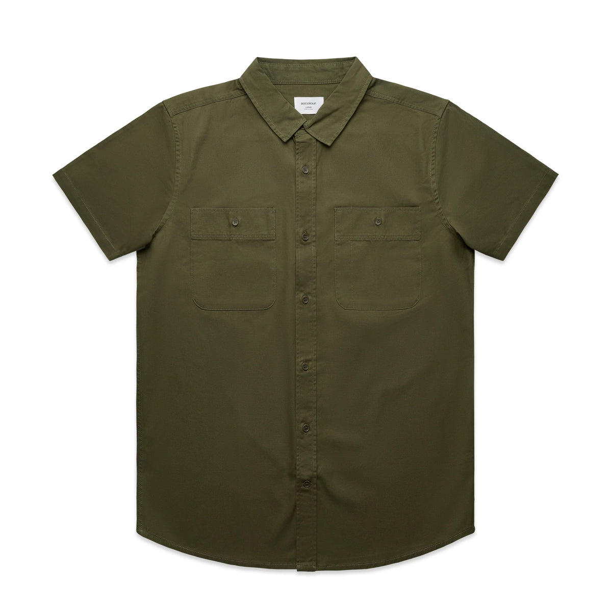 Work S/S Shirt 5421S - Army - Front