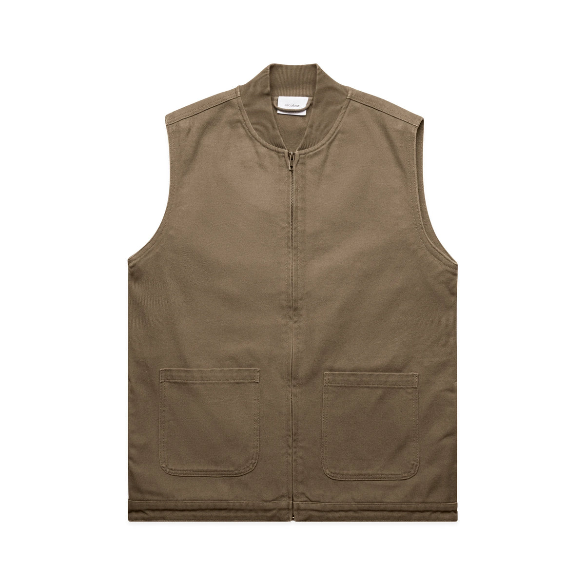Canvas Heavy Vest 5528 - Walnut - Front