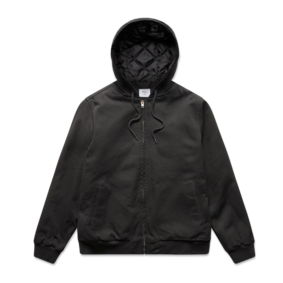 Canvas Bomber Hood Jacket 5532 - Black - Front