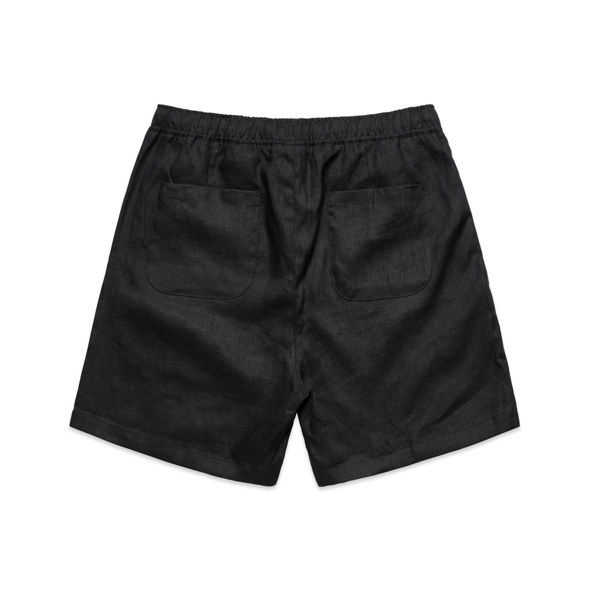 Linen Shorts 18" 5919 - Black - Back