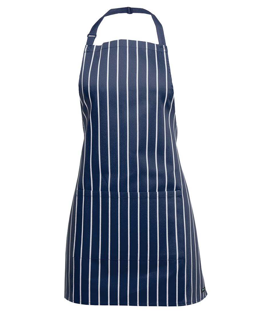 JB's Apron With Pocket - Navy/White - Front