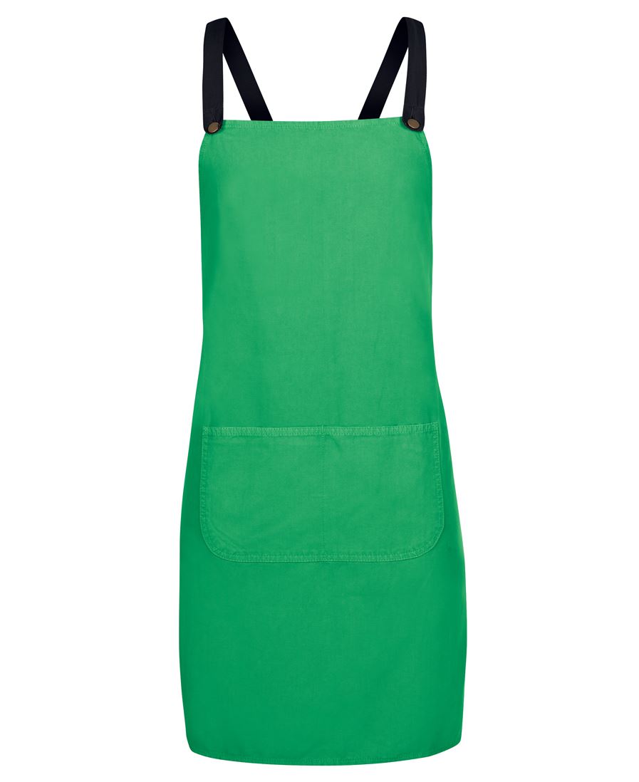 JB's Cross Back Canvas Apron (Without Straps) - Pea Green - Front