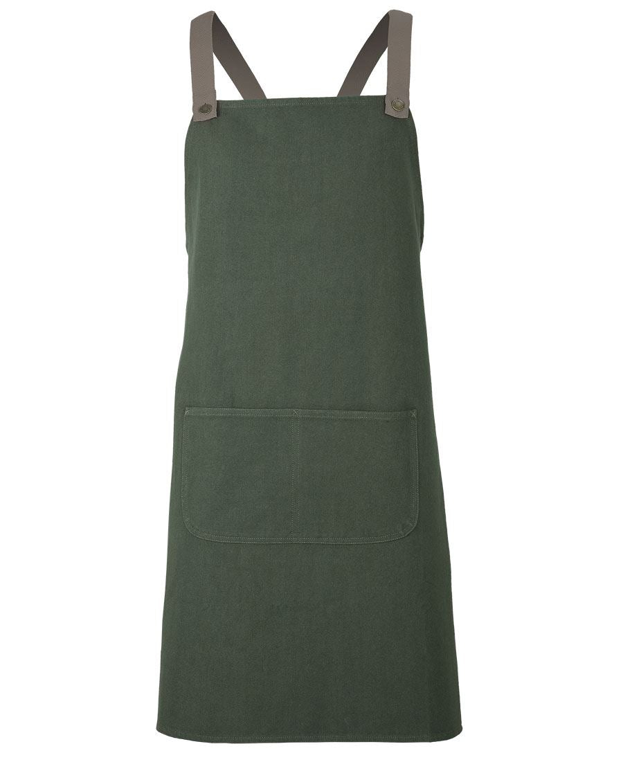 JB's Cross Back Canvas Apron (Without Straps) - Army - Front