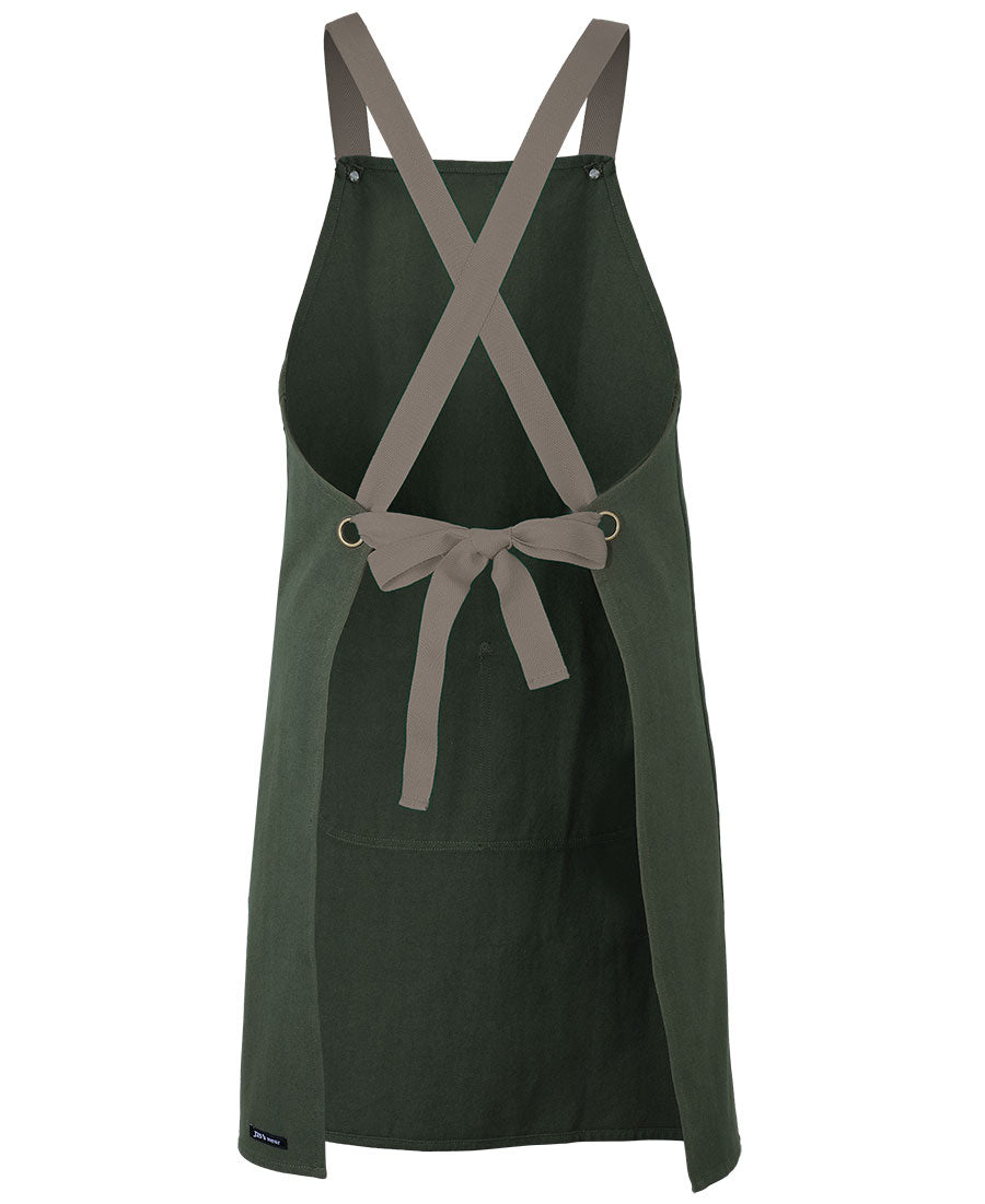 JB's Cross Back Canvas Apron (Without Straps) - Army - Back