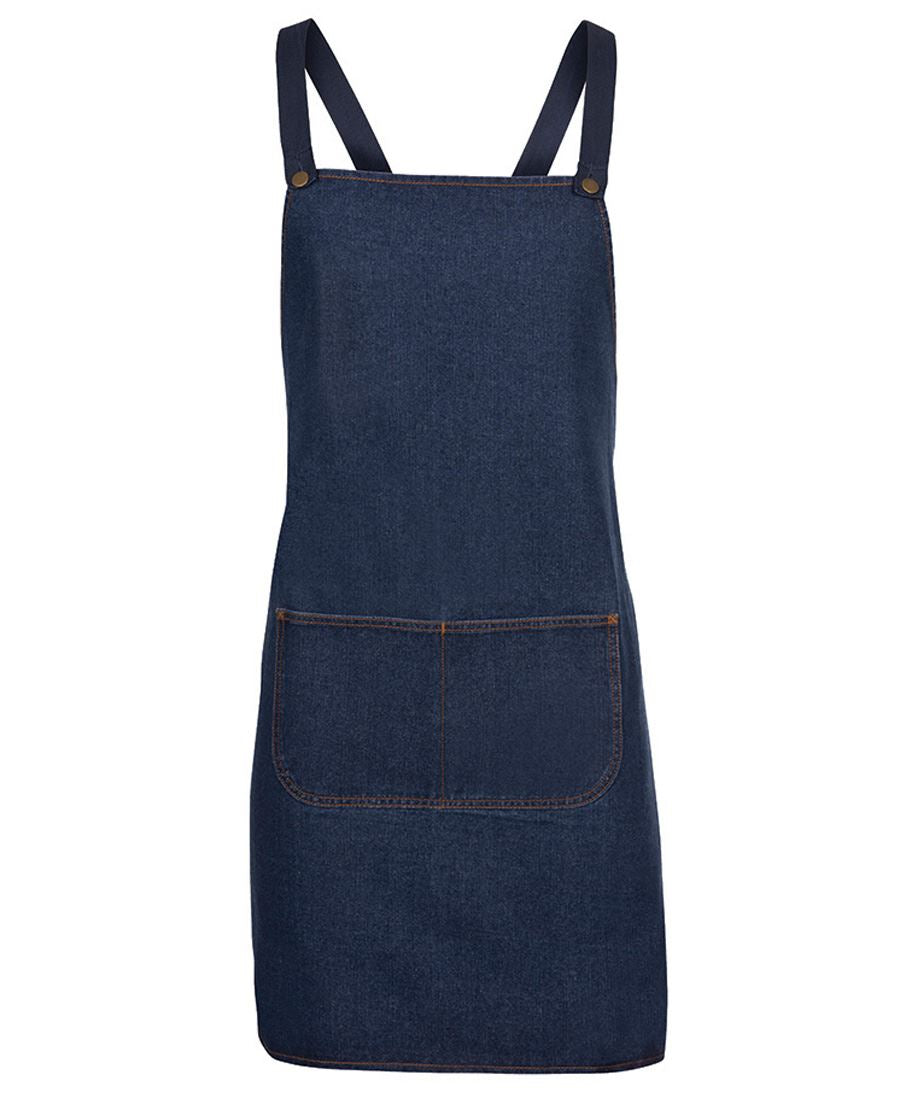 JB's Cross Back Denim Apron (Without Straps) - Navy - Front