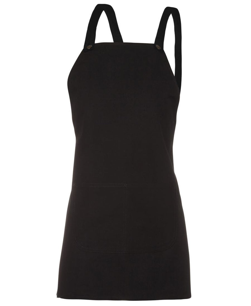 JB's Cross Back 65x71 Bib Canvas Apron (Without Straps) - Black - Front