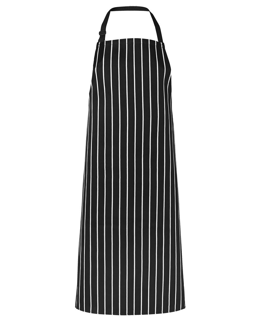 JB's Bib Striped Without Pocket - Black/White - Front