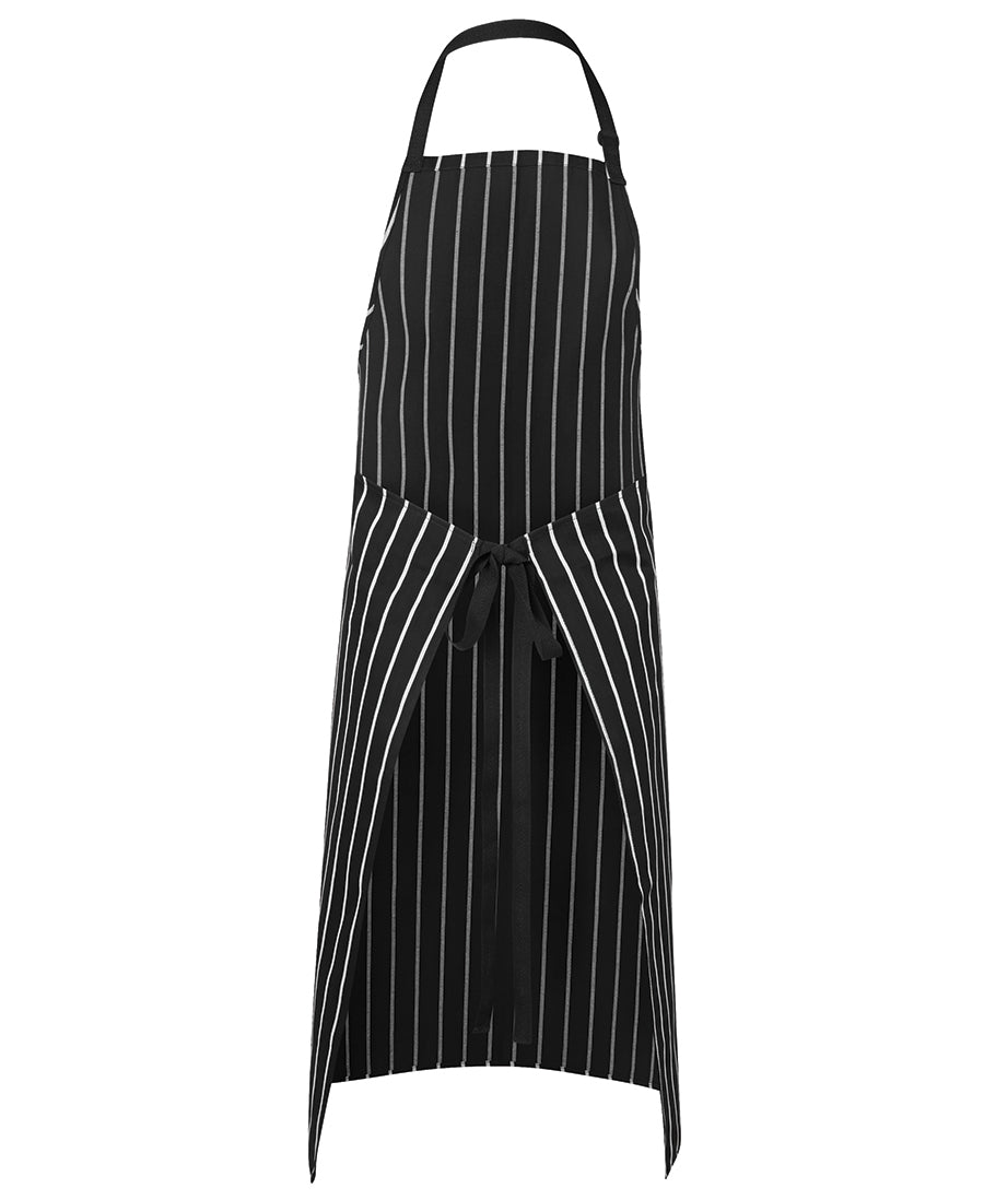 JB's Bib Striped Without Pocket - Black/White - Back