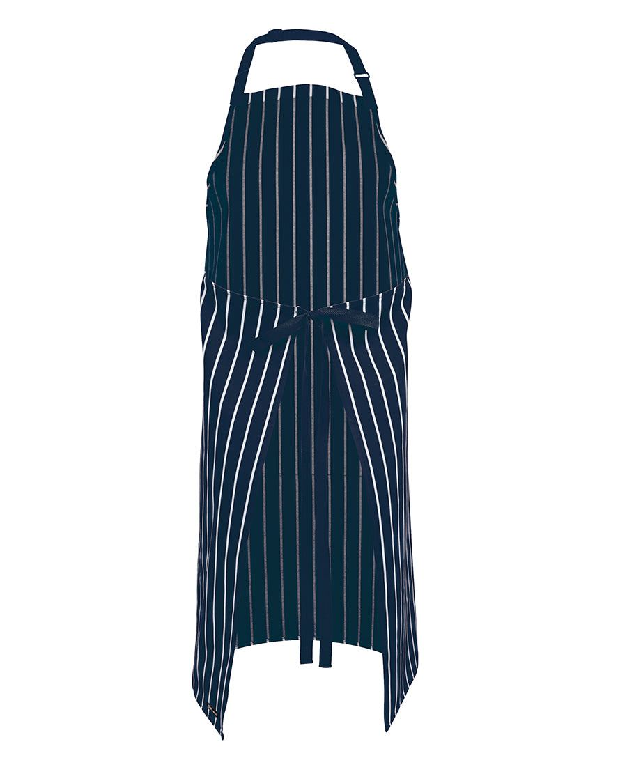 JB's Bib Striped Apron with Pocket - Navy/White - Back