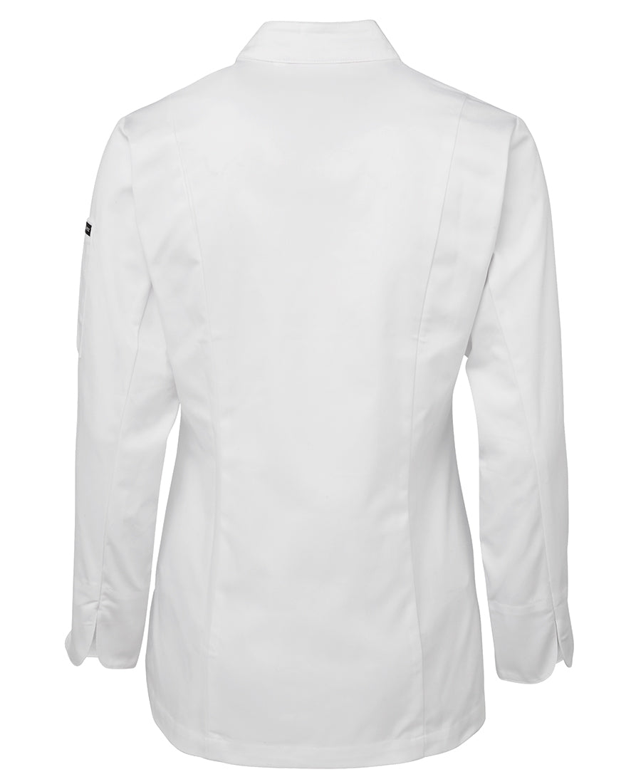 JB's Ladies L/S Chef's Jacket - White - Back