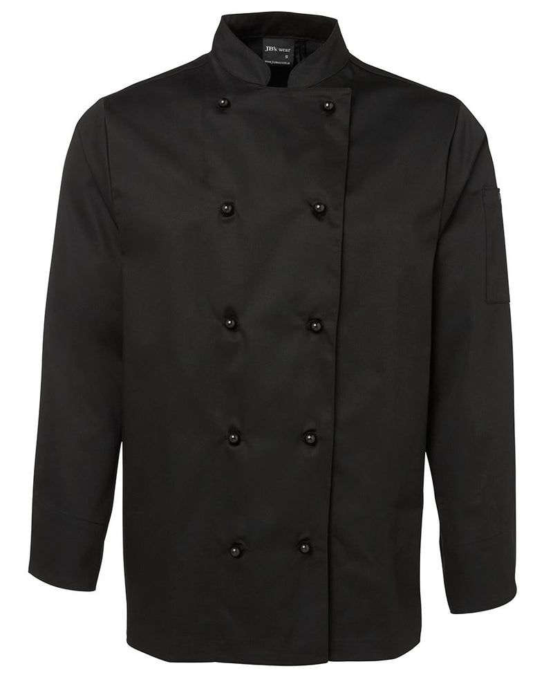 JB's L/S Chefs Jacket - Black - Front
