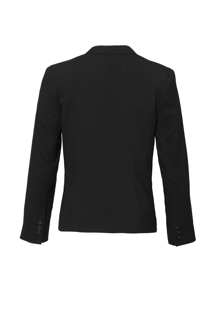 Cool Stretch Womens Short Jacket with Reverse Lapel - Black - Back