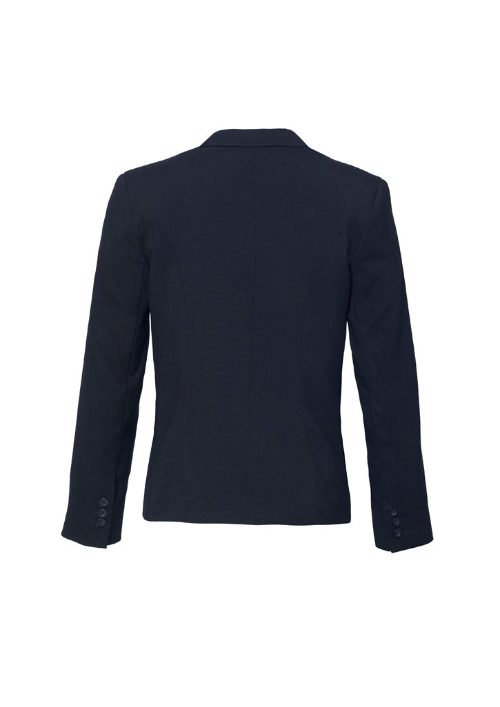 Cool Stretch Womens Short Jacket with Reverse Lapel - Navy - Back