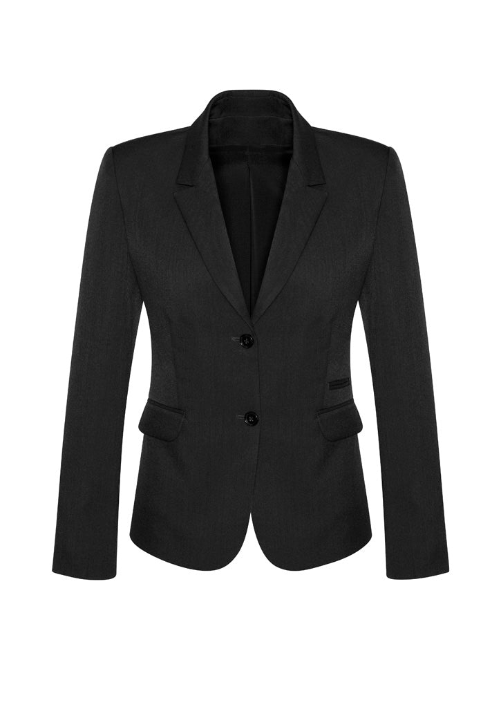 Cool Stretch Womens 2 Button Mid Length Jacket - Black - Front