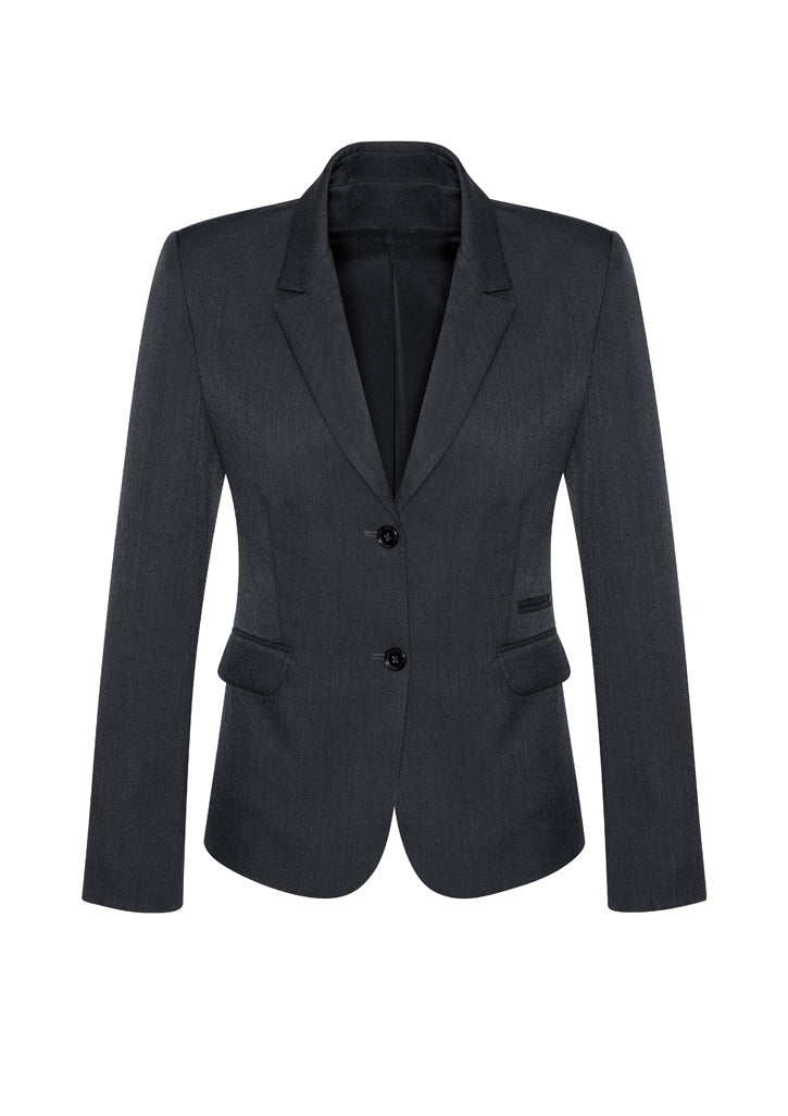 Cool Stretch Womens 2 Button Mid Length Jacket - Charcoal - Front