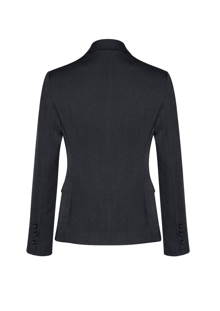 Cool Stretch Womens 2 Button Mid Length Jacket - Charcoal - Back