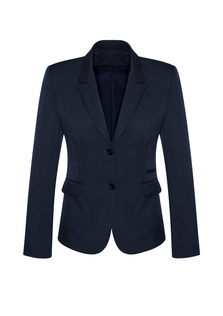 Cool Stretch Womens 2 Button Mid Length Jacket - Navy - Front
